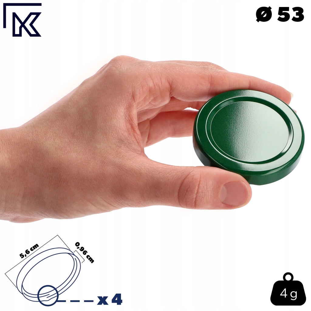 KADAX 50x Tappi per coperchio Fi 53 per barattoli, bottiglie, tappi per barattoli