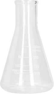 Erlenmeyer 250ML in Vetro di Borosilicato per Esperimenti Chimici, Attrezzature di Laboratorio e Imbottigliamento Facile