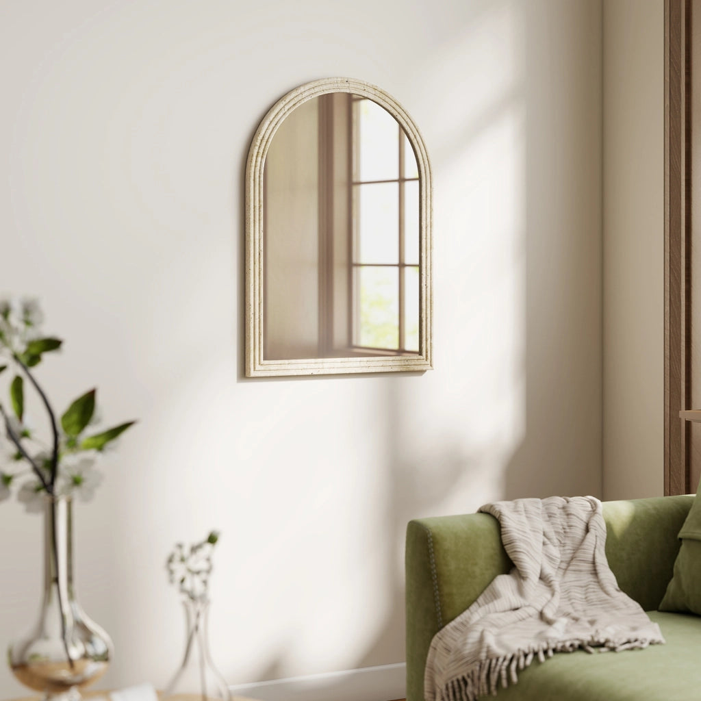 Specchio da bagno con cornice pietra ¨C zephmum ¨C 60x90 cm beige