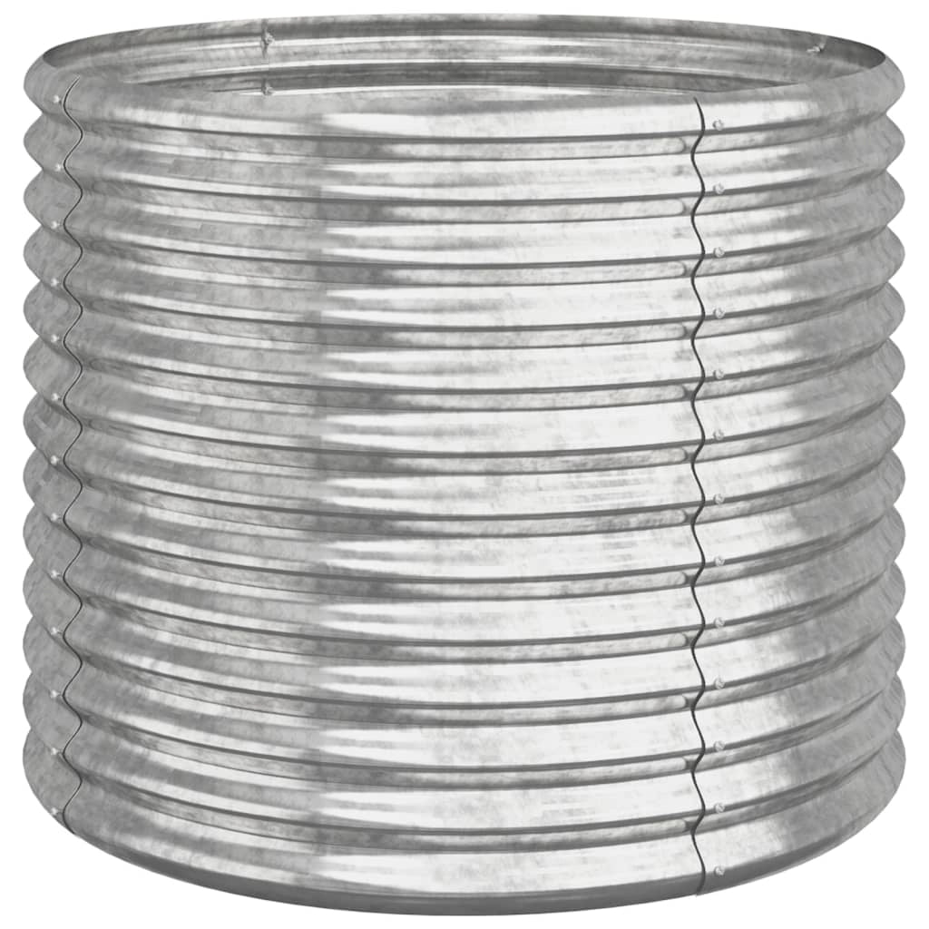 Fioriera rialzata per piante e fiori terrazza giardino acciaio verniciato a polvere 80 x 80 x 68 cm argento 02_0038581