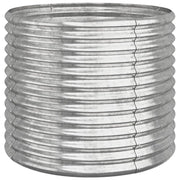 Fioriera rialzata per piante e fiori terrazza giardino acciaio verniciato a polvere 80 x 80 x 68 cm argento 02_0038581