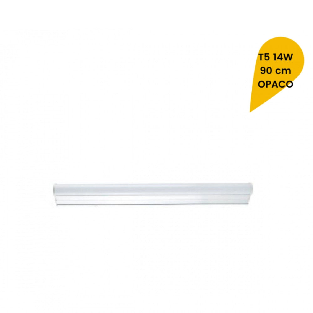 Trade Shop - Plafoniera Led Neon T5 Sotto Pensile Tubo Vetro Opaco 14 Watt 90 Cm T5-90 - -bianco Caldo      -