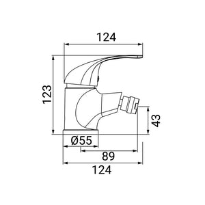 Miscelatore bidet cromato Adam