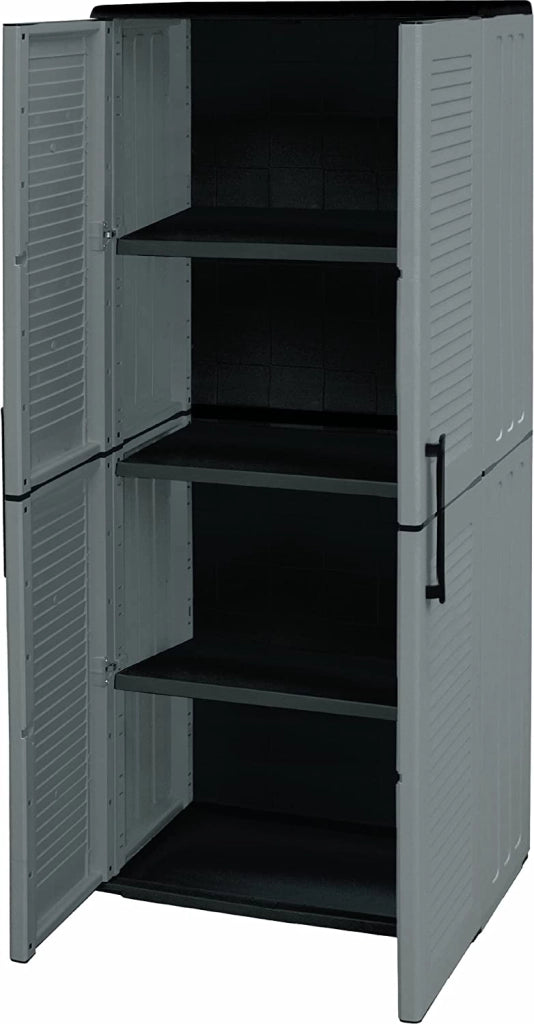 ARMADIO ALTO IN POLIPROPILENE CON 2 ANTE E 3 RIPIANI  68 X 37 X H163 CM