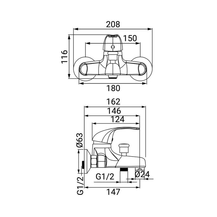 Miscelatore vasca cromato Adam
