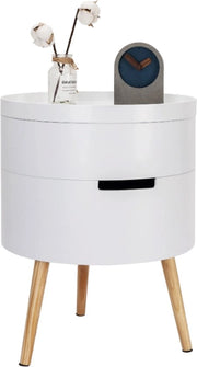 Cassa notturna deluxe - Rettangolare - Camera da letto - Scrivania - Cassa notturna in legno - Bianco - 38x38x49cm