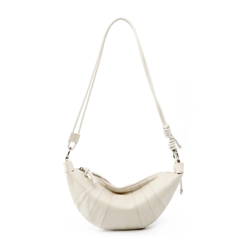 Borsa a tracolla da donna in vera pelle, colore bianco.