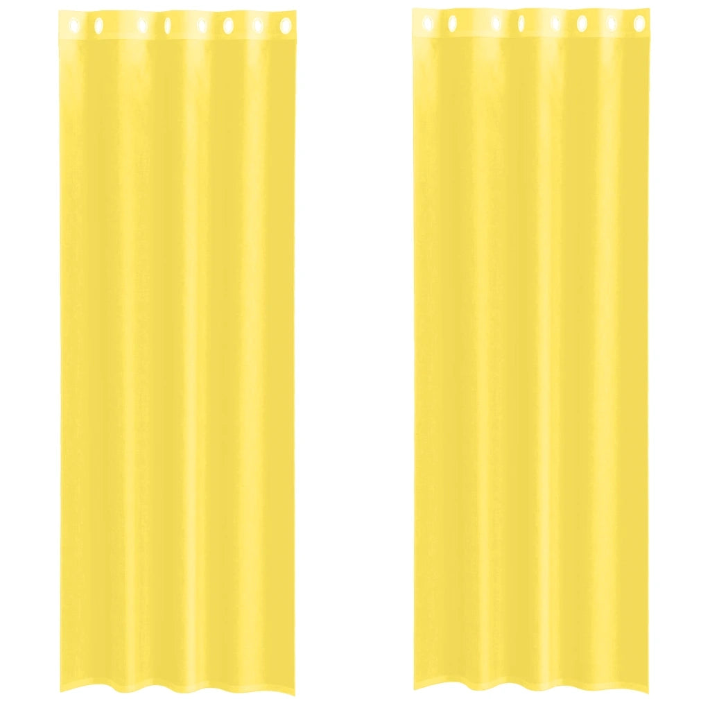 vidaXL Tende in Voile con Occhielli 2 pz Giallo