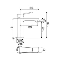 Miscelatore Lavabo Serie Eliot Cromato