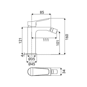Miscelatore Bidet Serie Eliot Cromato