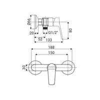 Miscelatore Esterno Doccia Serie Eliot Cromato