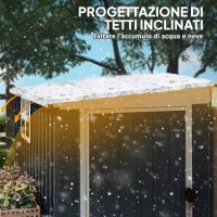 Casetta da Giardino in Acciaio 1.2x1.9 m con Porta Bloccabile e Prese d'Aria, Grigio Scuro