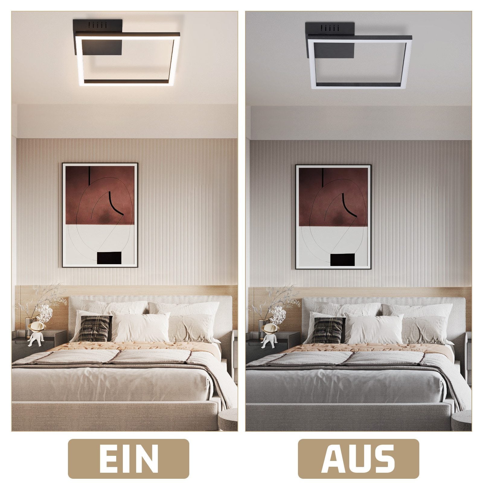 ZMH Lampada da soffitto plafoniera LED moderna nera 3000K per soggiorno sala pranzo corridoio