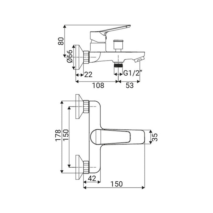 Miscelatore Vasca Serie Eliot Cromato