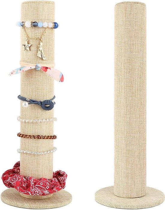 Due supporti per bracciale, supporto verticale per gioielli, display per capelli, supporto per esposizione per bracciali e collane.