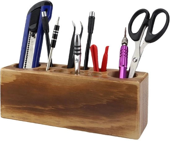 Penne in legno, penne in legno e organizzatore in uno, pratico e estetico, ideale per attrezzature ufficio, domestici e scolastici