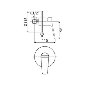 Miscelatore Incasso Doccia Serie Eliot Cromato