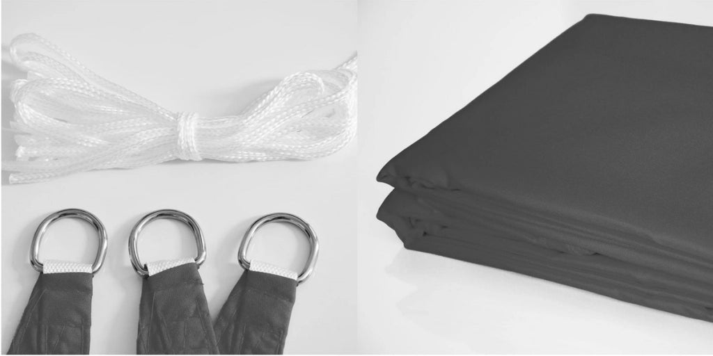 AIO FACTORY Vela ombreggiante impermeabile 3x2m Grigio scuro - Protezione solare da giardino