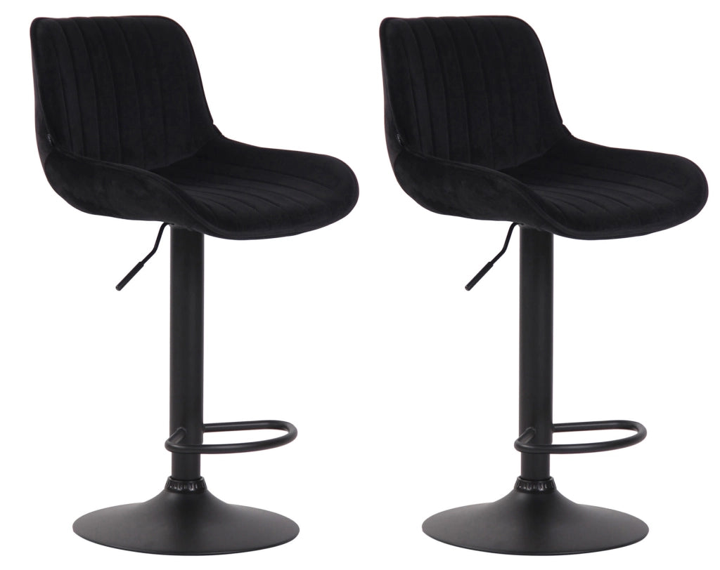 Set di 2 sgabelli da bar Lentini Velvet nero,nero