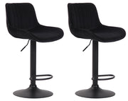 Set di 2 sgabelli da bar Lentini Velvet nero,nero