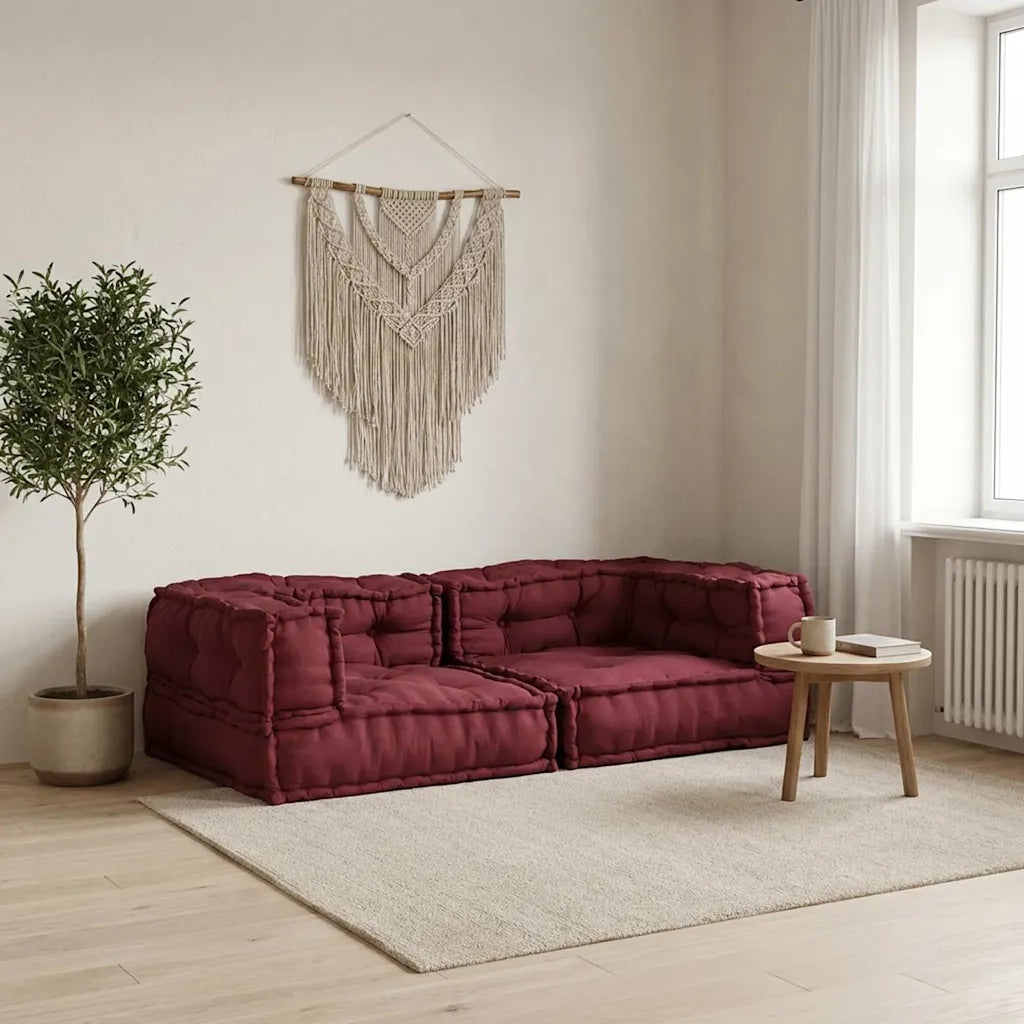 Divano Modulare a 2 Posti Marrone Rossiccio 140x70x36 in Tessuto 4019032