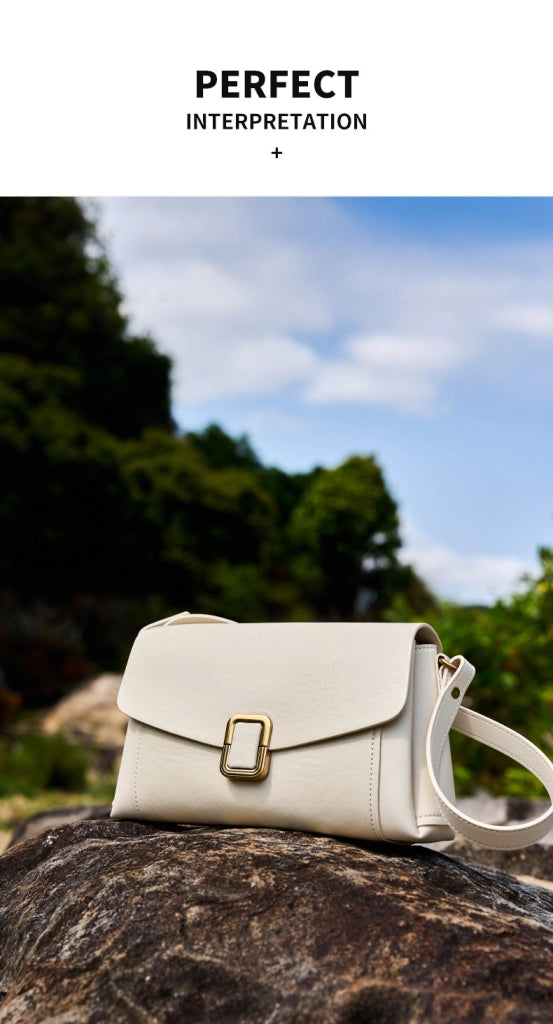 Borsa tote da donna in vera pelle, bianca