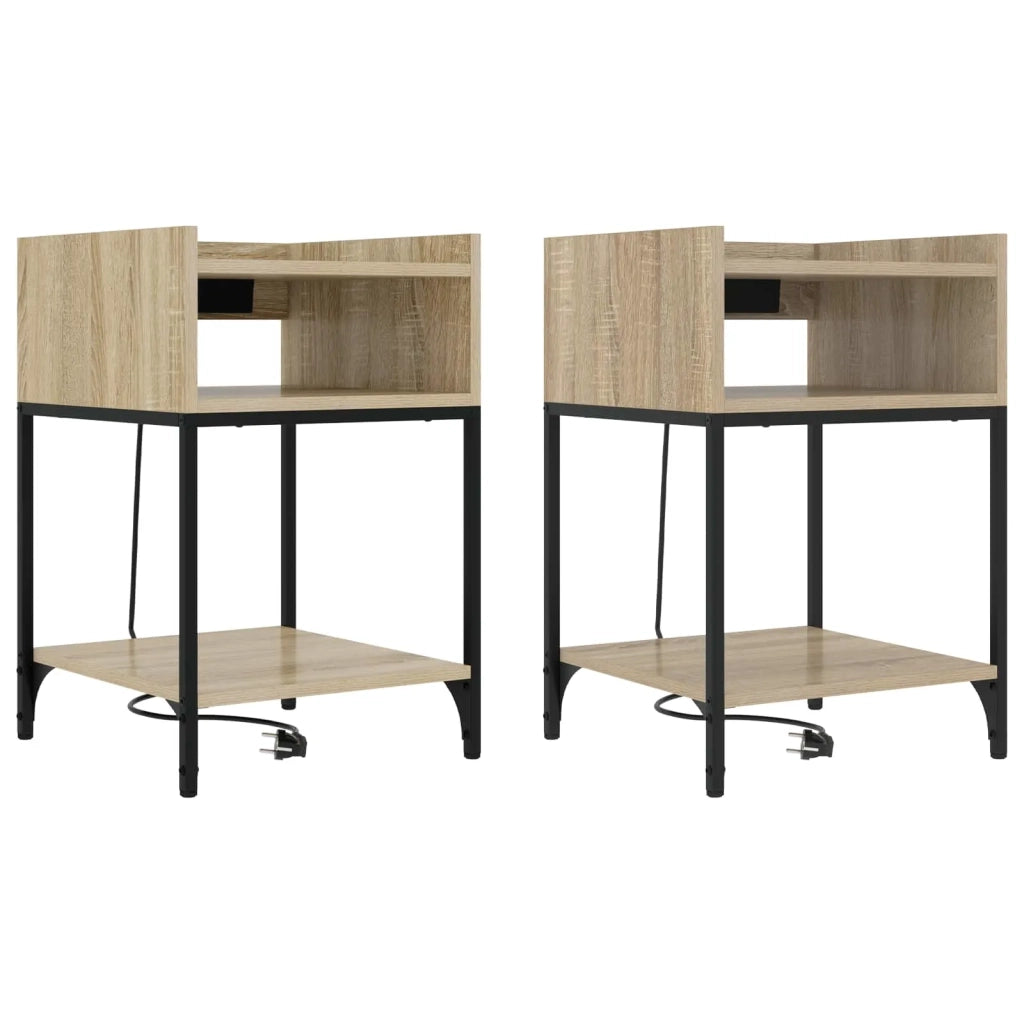 Set di 2 Comodini | Armadio da Notte | Mobiletto da notte Rovere Sonoma 40 x 40 x 61 cm