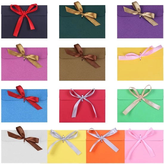 Enveloppe da regalo in carta riciclata - 13 pezzi - con retrocarta - dimensioni 12,5 x 17,2 cm - per pacchi di regalo e biglietti di auguri - confezione per DIY