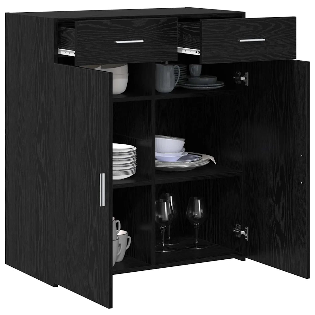 Armadio Rovere nero 80 x 42.5 x 93.5 cm Legno multistrato CFW9542930