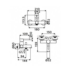 Miscelatore Vasca Serie Cross