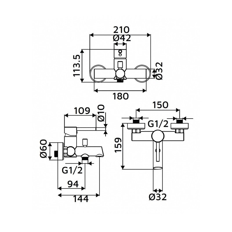 Miscelatore Vasca Serie Cross