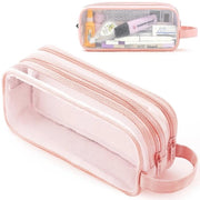 Etui trasparente per adolescenti, etui con grande capacità, esteticamente trasparente, etui per articoli da ufficio, borsa trasportabile per adulti, scuola e ufficio