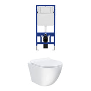 Kit WC sospeso e sistema di scarico da incasso mod. Parigi bianco opaco