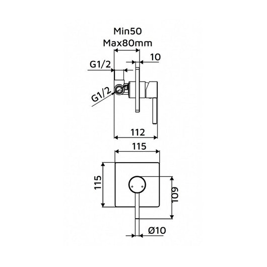 Miscelatore Incasso Doccia Serie Cross