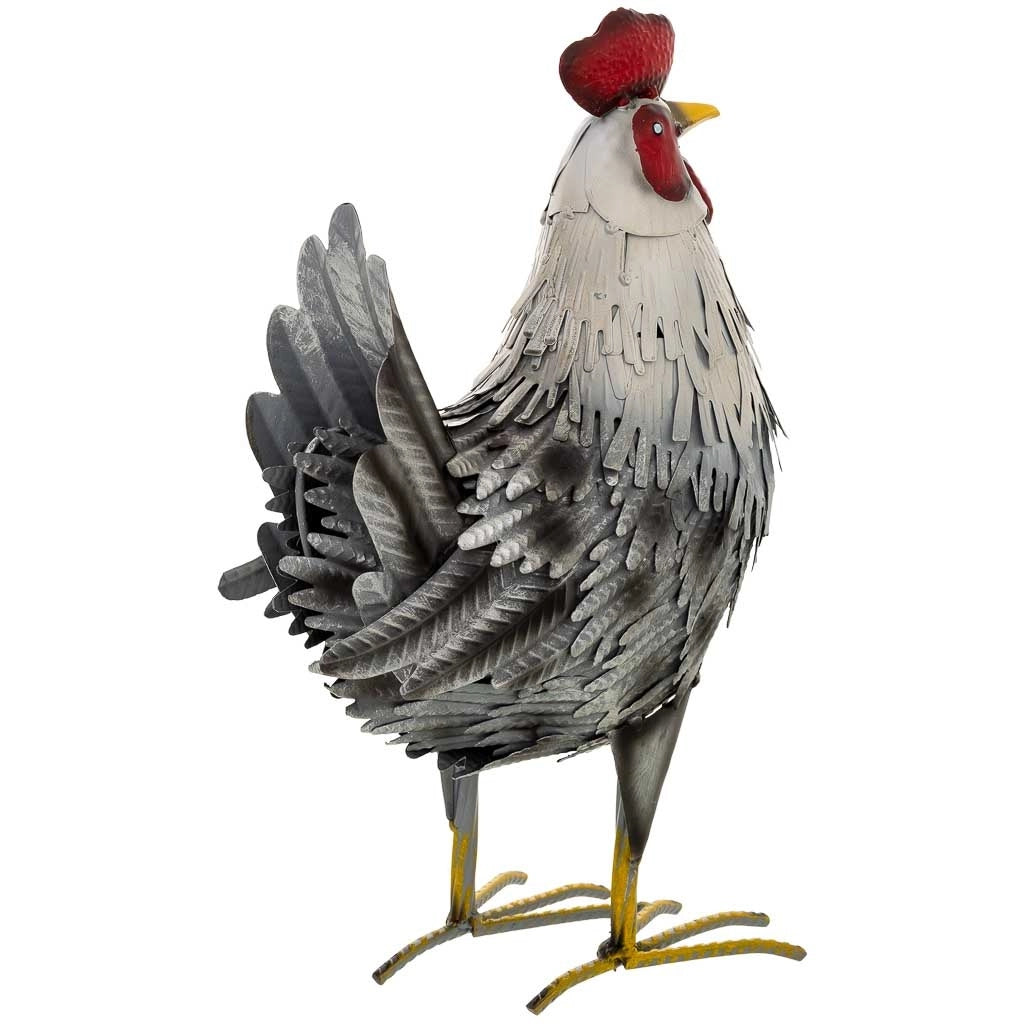 Figura decorativa in metallo grigio 22x14x36h cm