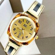Trade Shop - Orologio Da Polso Zcc 18 Donna Quarzo Acciaio Moda Ambrato Dorato Quadrante Oro -