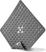 Douchemat Antislip 53x53cm Vierkante Douchematten BPA-vrij - Antislipmat per la doccia con fori di scarico per prevenire muffa e muffa (Grigio)