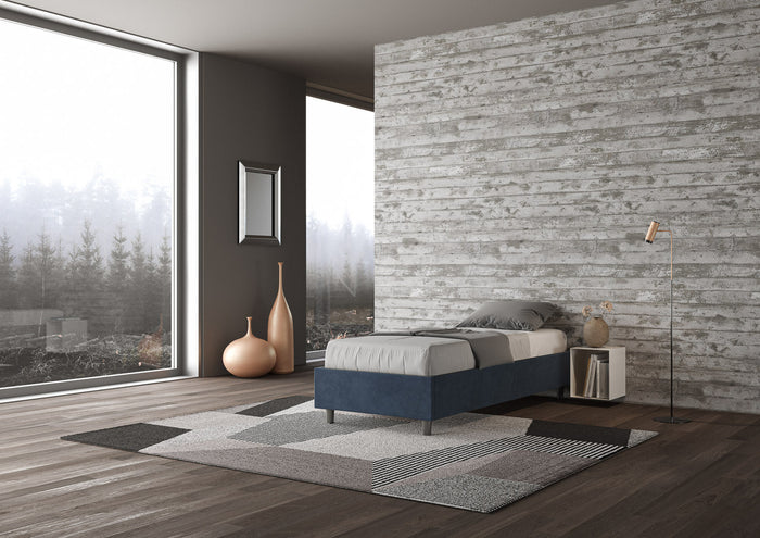 Letto Singolo Sommier 80x210 cm Senza Rete Azelia Blu