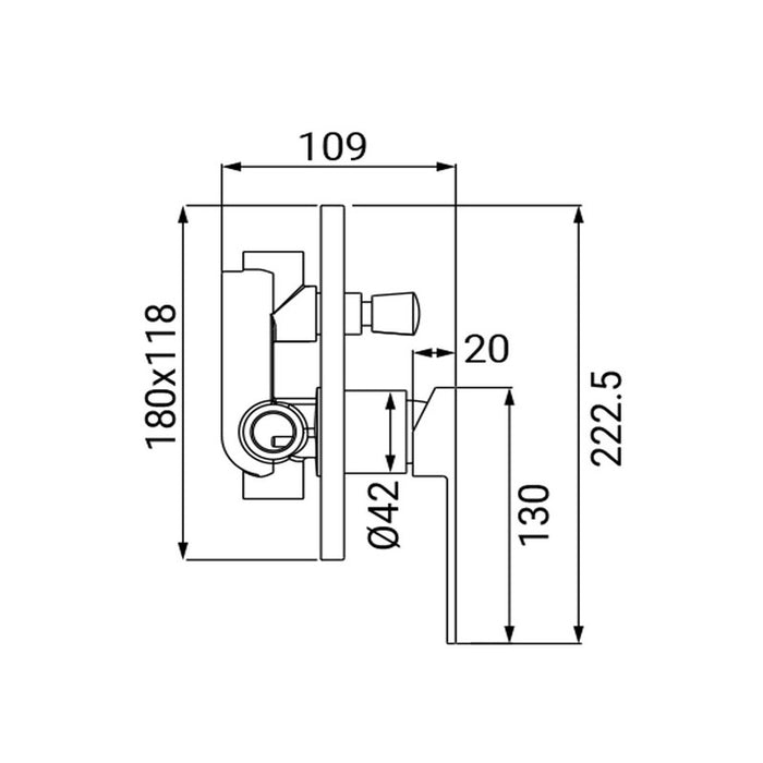 Miscelatore Incasso Doccia con Deviatore Serie Rover Nero