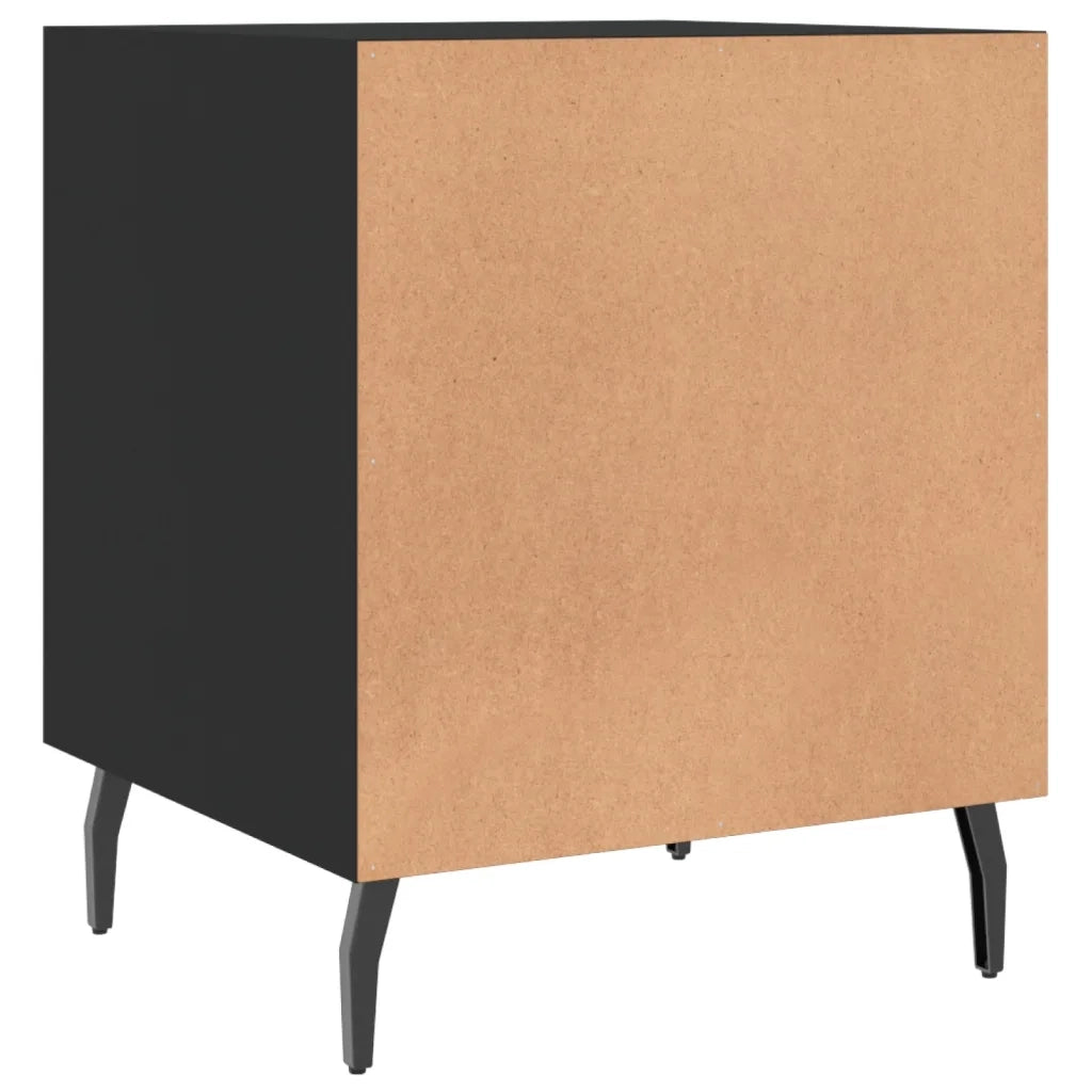 Set di 2 Comodini | Armadio da Notte | Mobiletto da notte Neri 40x40x50 cm in Legno Multistrato