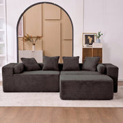 Divano modulare angolare con chaise longue; 266 cm; senza montaggio; nero