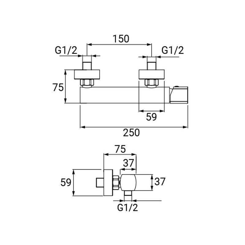 Miscelatore Esterno Doccia Serie Edison Cromato