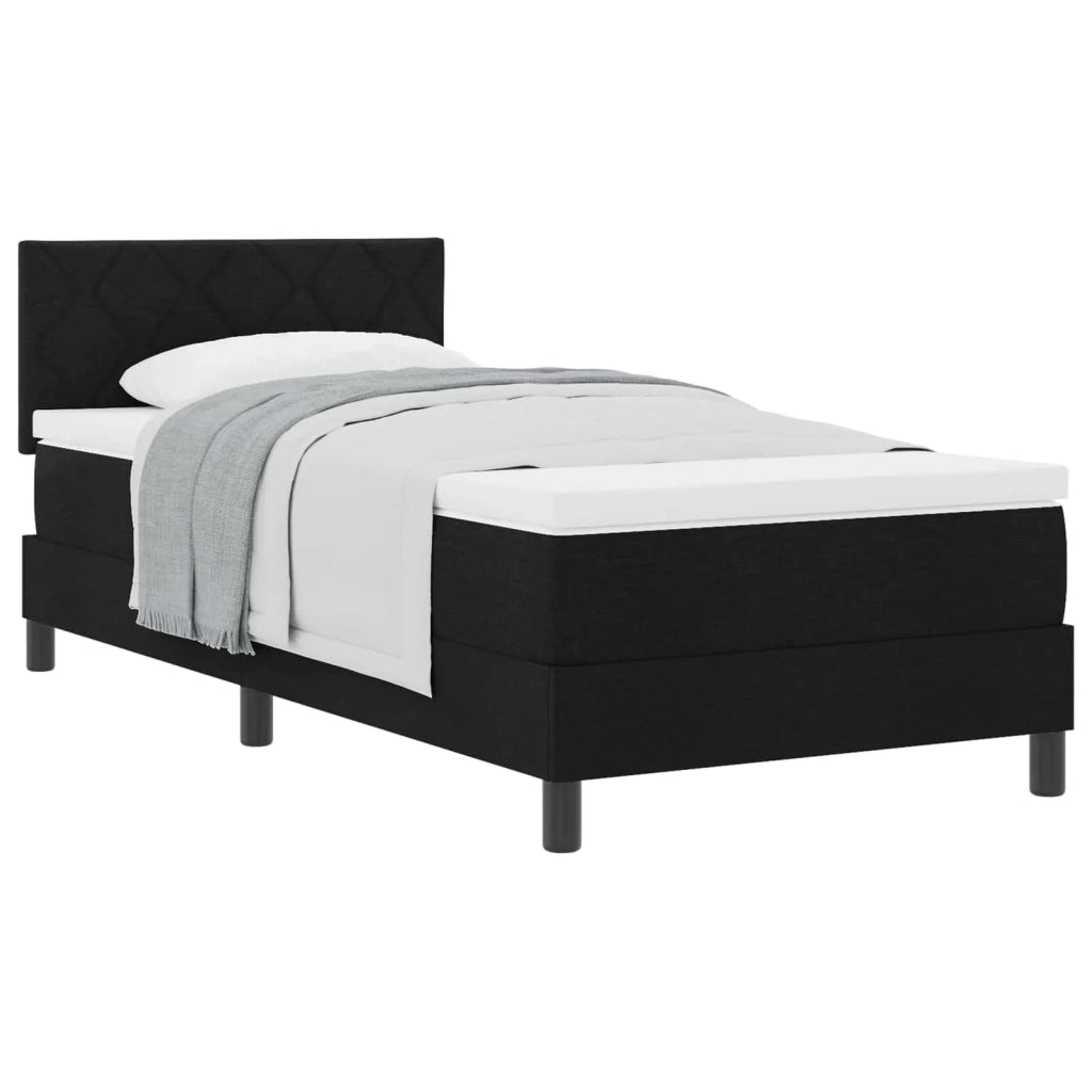 Letto a molle con testiera Nero 90 x 200 cm Tessuto 3338736