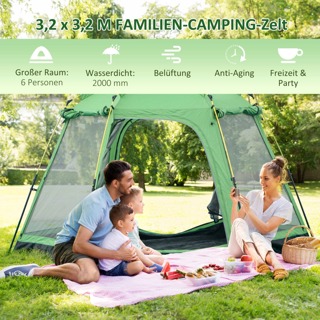 Tenda da campeggio 6 persone ¨C zephmum ¨C verde 320x320x180 cm