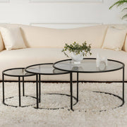 Rowan, Tavolino da Salotto Forma Circolare, 80x80x43h cm Nero