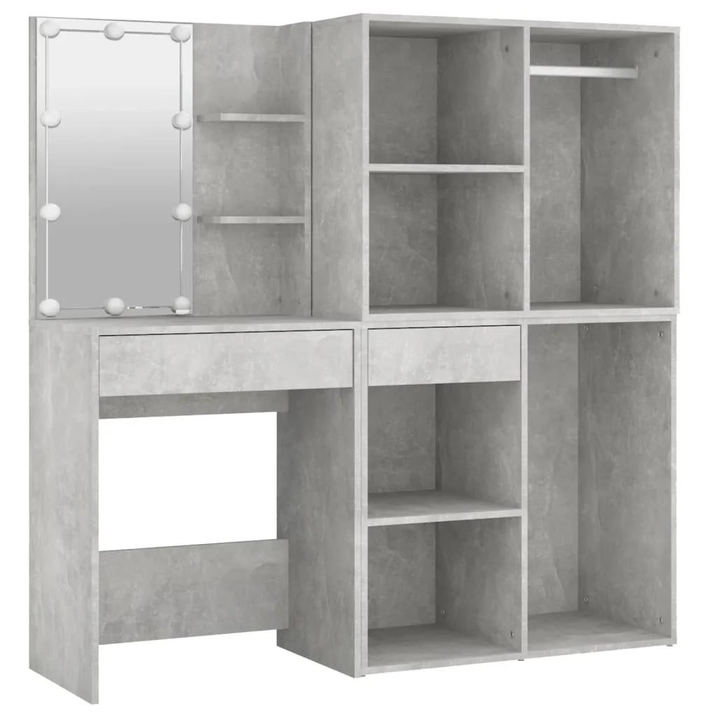 Toletta LED con 2 armadietti 60 x 40 x 140 cm legno ingegnerizzato grigio 02_0006297
