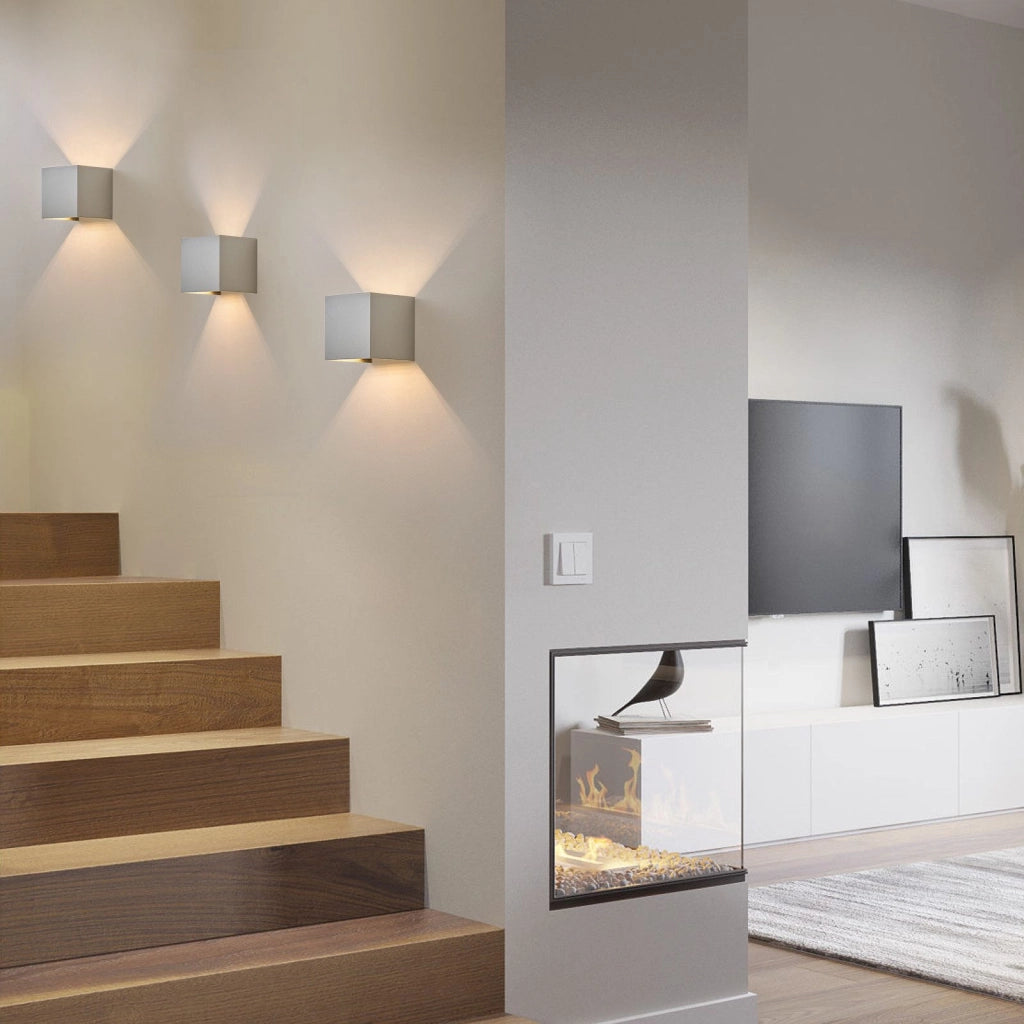 ZMH Lampada da parete LED interna Lampada da parete per esterno grigia Lampada da parete per esterno IP65 3000K