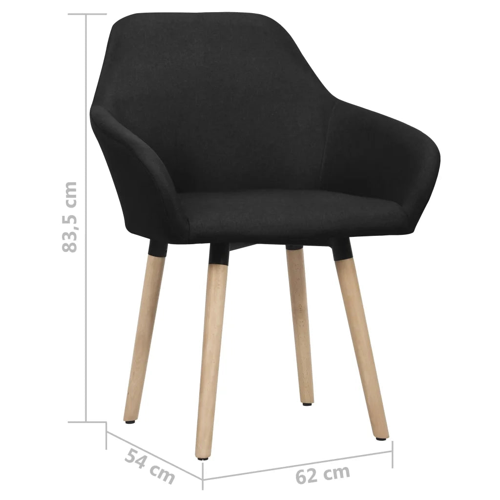 Sedie da Pranzo 2 pz Nere in Tessuto cod mxl 5641
