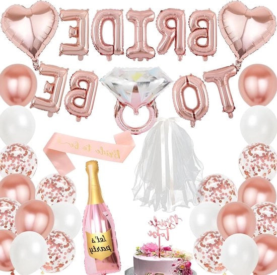 Decorazioni da ballo in rosa dorato per la sposa in attesa