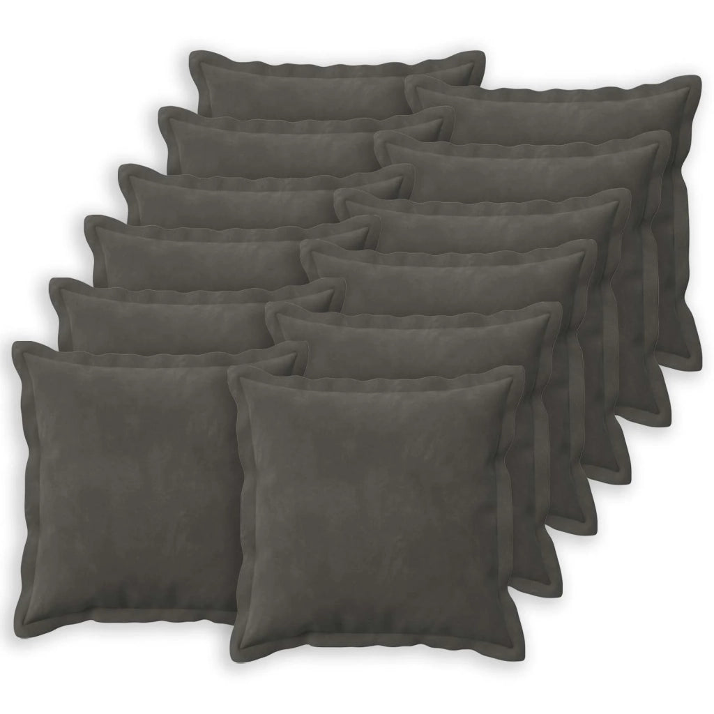 Cuscino con cuscino HOUTEN 12 pz Grigio Scuro Velluto 932787